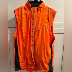 Saucony Men’s Running Vest - Orange/Black Reflective - Medium
